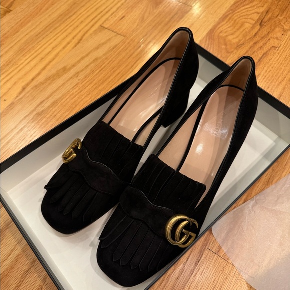 NEW IN BOX Gucci Suede Heeled Loafer Size 39.5 - Picture 4 of 9